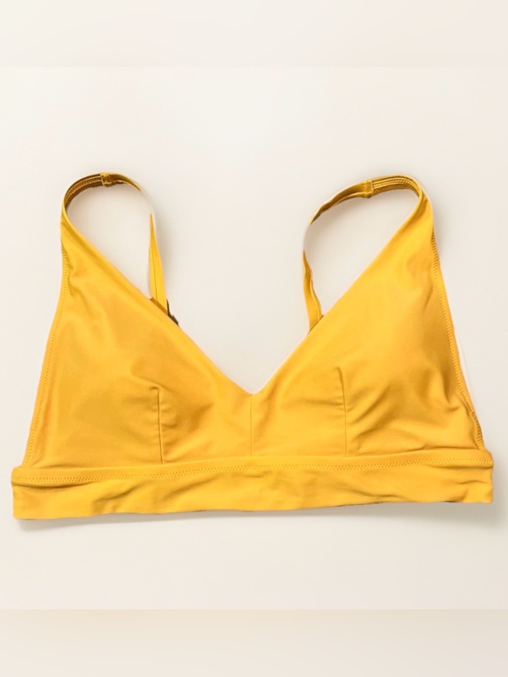 Aerie Longline Scoop Triangle Bikini Top XL Orange Yellow